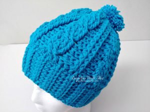 Cable Ridges Crochet Hat Side