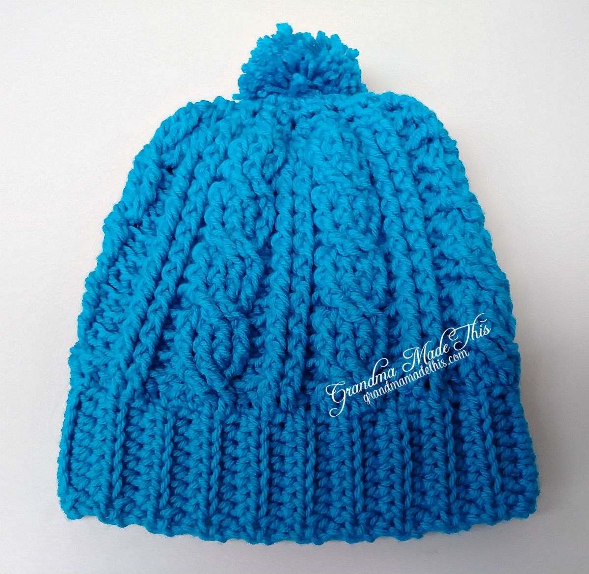 Cable Ridges Crochet Hat Whole