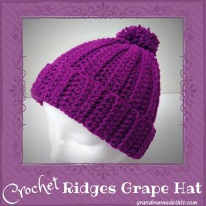 Easy Quick Ridges Crochet Hats Free Pattern Grape