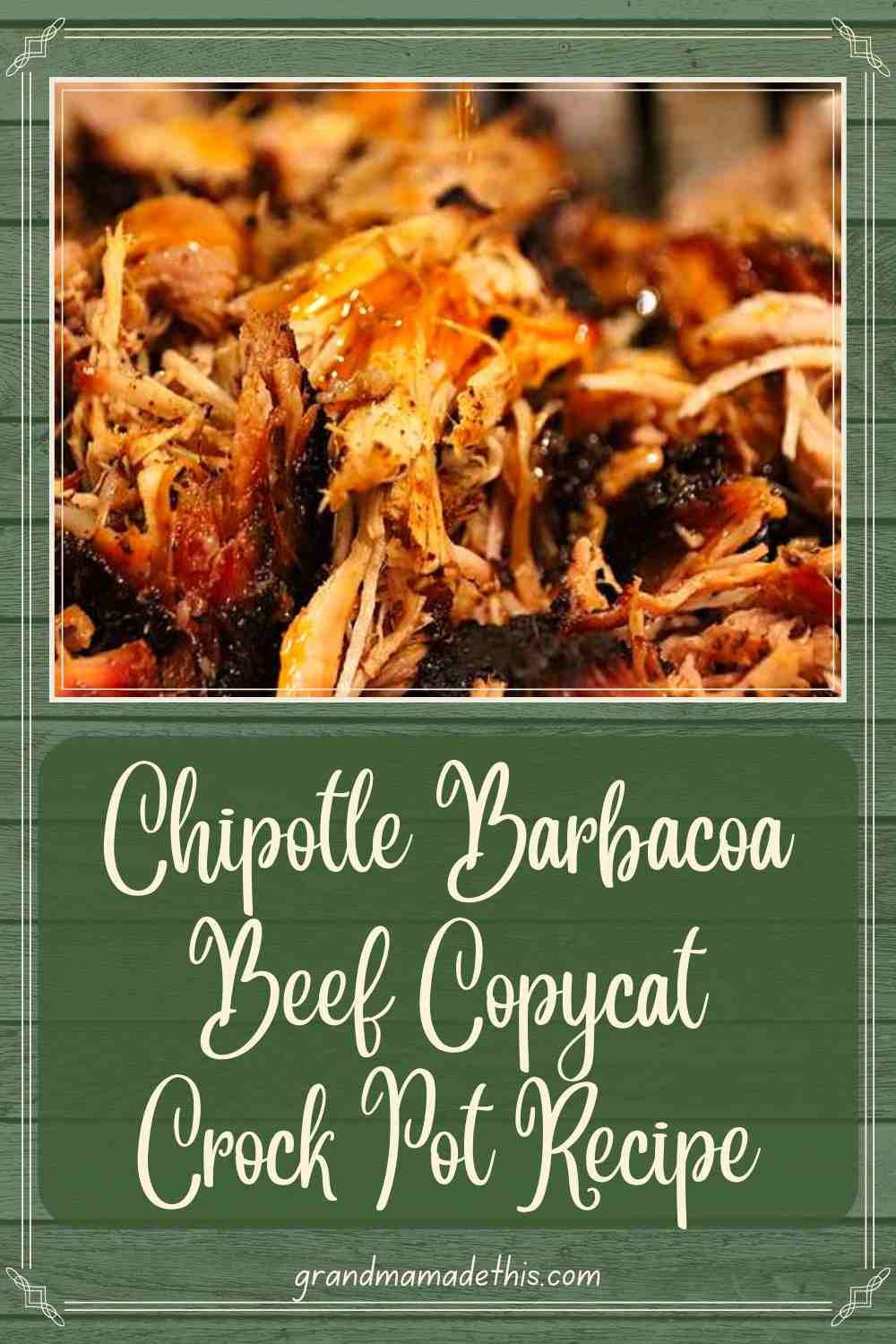 Chipotle Barbacoa Beef Copycat Crock Pot Recipe