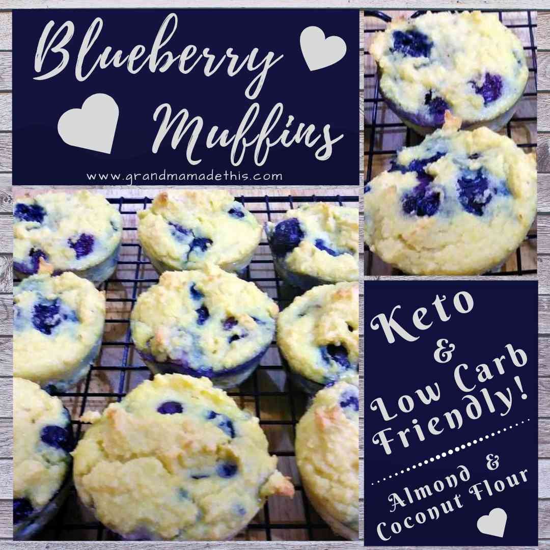 Low Carb Blueberry Muffins Almond and Coconut Flour