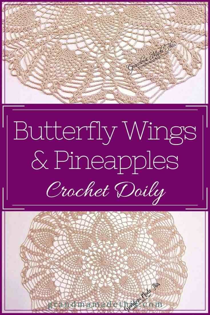 Butterfly Wings & Pineapples Crochet Doily