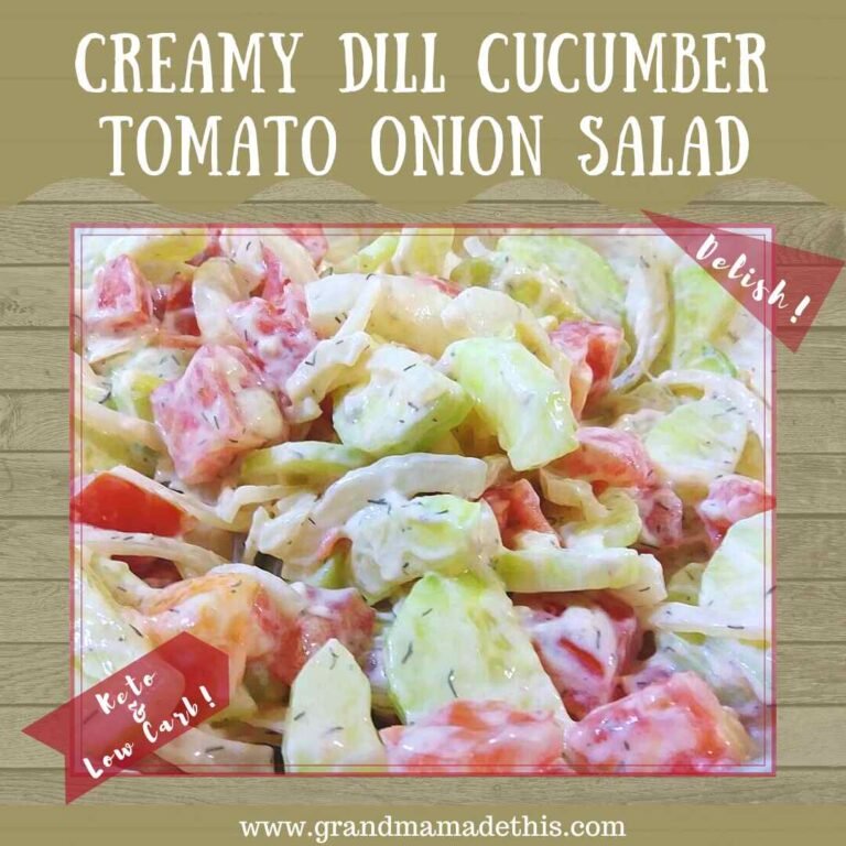 Creamy Dill Cucumber Tomato Onion Veggie Salad