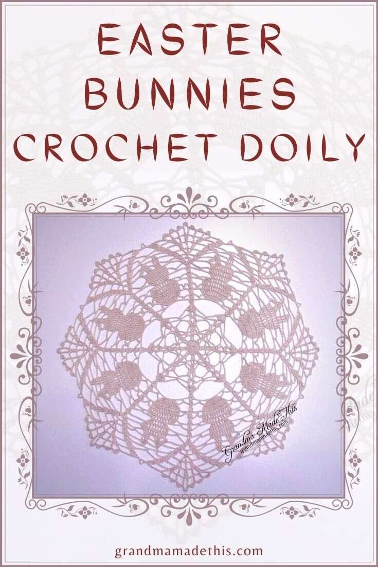 Easter Bunnies Crochet Doily pin1