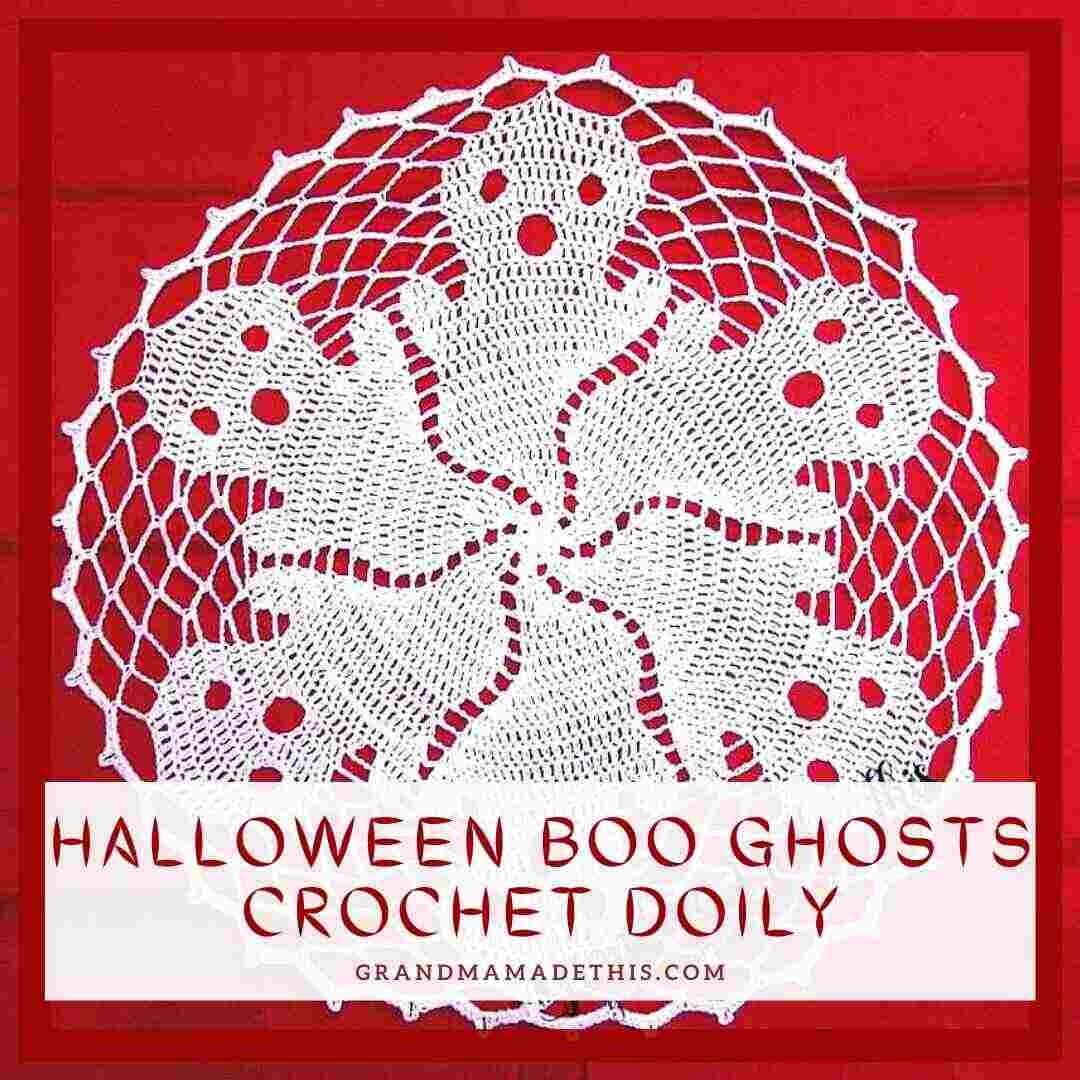 Halloween Boo Ghosts Crochet Doily