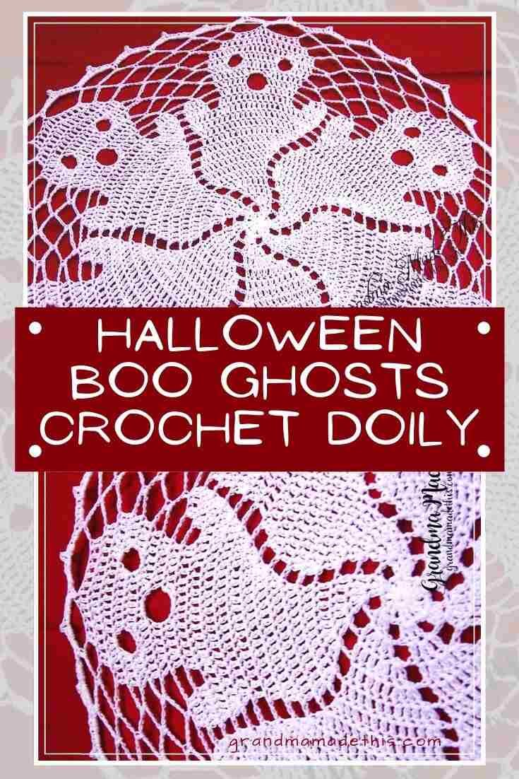 Halloween Boo Ghosts Crochet Doily
