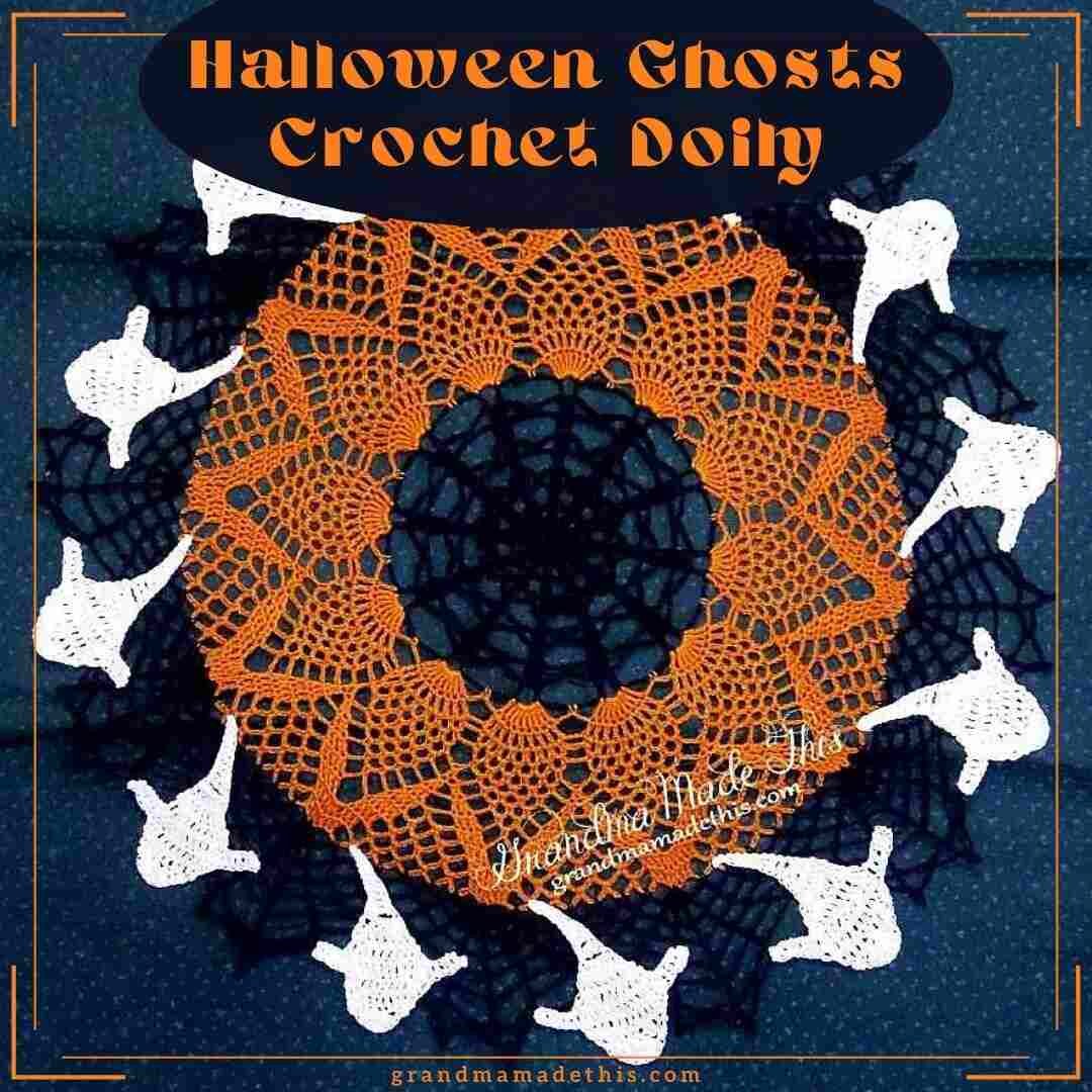 Halloween Ghosts Crochet Doily
