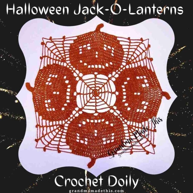 Halloween Jack-O-Lanterns Crochet Doily