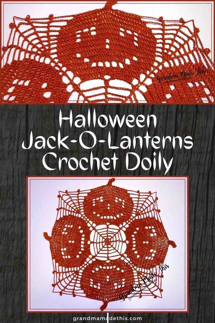 Halloween Jack-O-Lanterns Crochet Doily