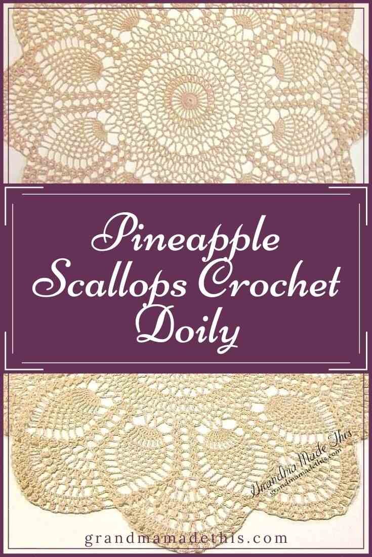 Pineapple Scallops Crochet Doily pin