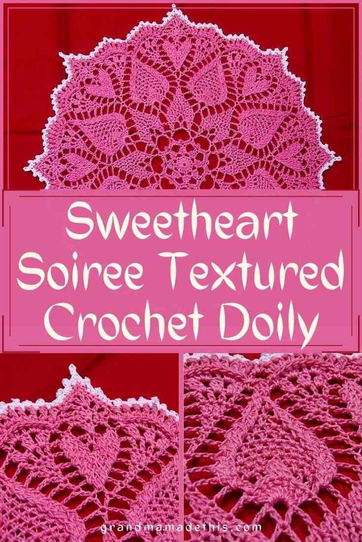 Sweetheart Soiree Textured Crochet Doily pin